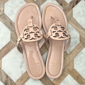 Tory Burch Miller Sandal in patent leather sea shell pink